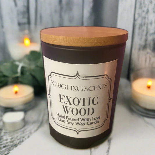 EXOTIC WOOD (10 oz. Soy Wax Scented Candle) (Comparable to BBW Mahogany Teakwood)